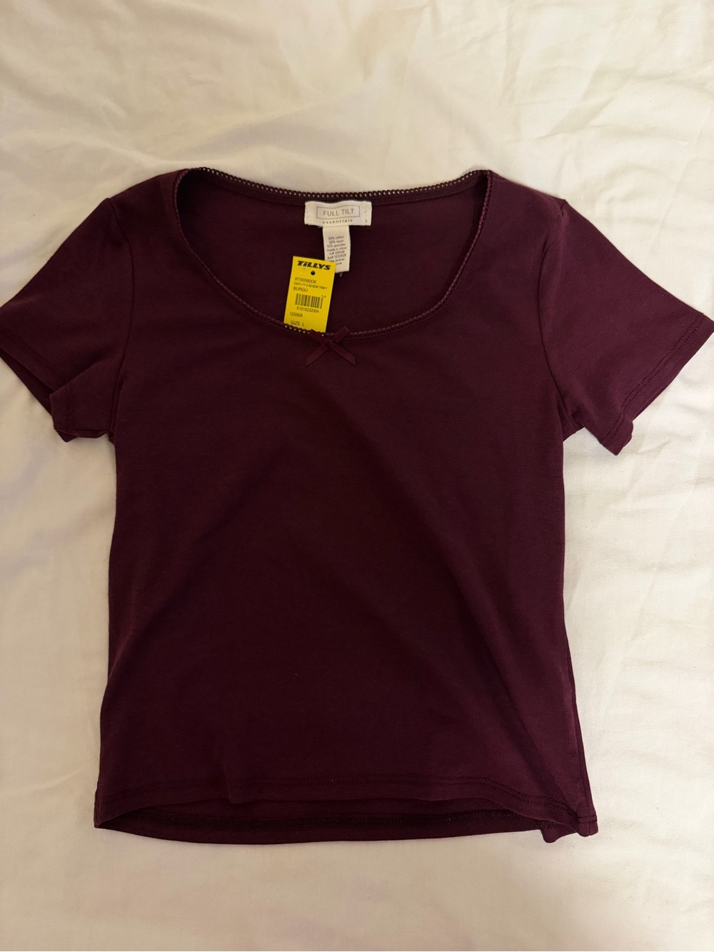 Full Tilt Women's Short Sleeve Scoop Neck Top - Plum